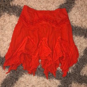 orange free people beach bunny skirt (M)